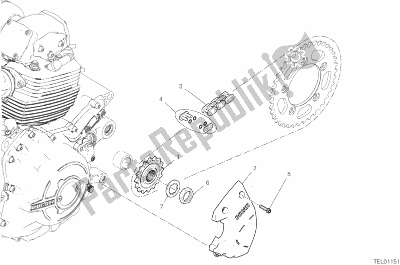 Alle onderdelen voor de Voortandwiel - Ketting van de Ducati Scrambler 1100 Sport PRO USA 2020